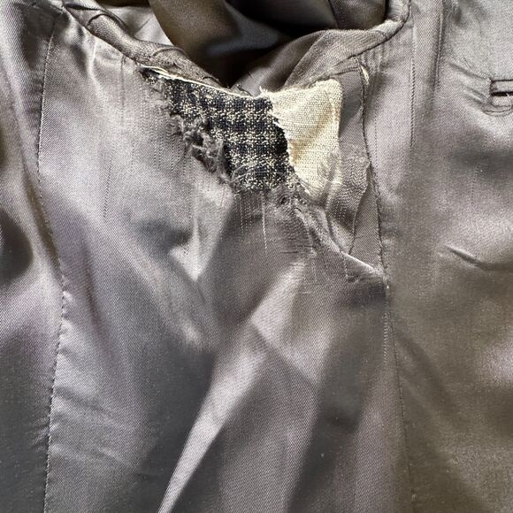 VTG Uoma Ungaro Gray Black Wool Sport Coat Jacket DIY Upcycle Cutters Crafters - Picture 9 of 12